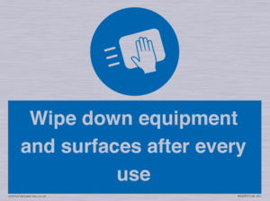 Wipe down equipment and surfaces after every use
